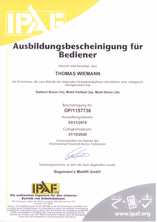 Thomas Wiemann Pohlmann + Bindel Bad Iburrg Elektro Begemann Hubwagen Zertifikat